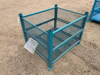 Stacking Metal Storage Bin, 40 In L x 34 In W x 26 In H. 