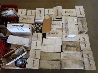 Pallet of Assorted Pulsar Hydraulic Fittings, Elbows, Connectors, Etc.