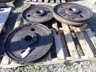 (3) Cable Pully Wheels, 4in Center Hole.