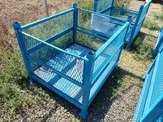 Stacking Metal Storage Bin, 40 In L x 34 In W x 26 In H.