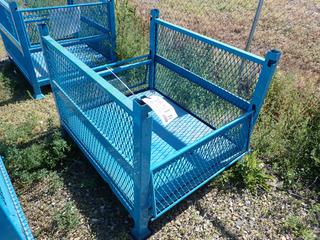 Stacking Metal Storage Bin, 40 In L x 34 In W x 26 In H.