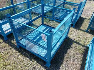 Stacking Metal Storage Bin, 40 In L x 34 In W x 26 In H.