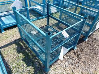 Stacking Metal Storage Bin, 40 In L x 34 In W x 26 In H.