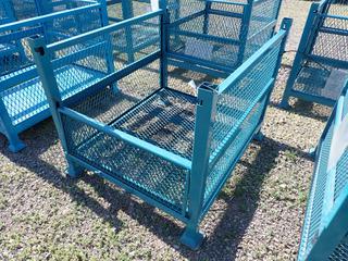 Stacking Metal Storage Bin, 40 In L x 34 In W x 26 In H.