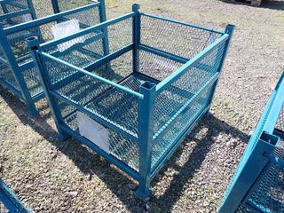 Stacking Metal Storage Bin, 40 In L x 34 In W x 26 In H.