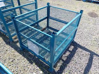 Stacking Metal Storage Bin, 40 In L x 34 In W x 26 In H.