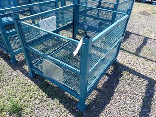 Stacking Metal Storage Bin, 40 In L x 34 In W x 26 In H.