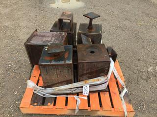 (5) 1ft Square Block Foot Pads.