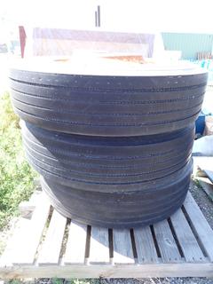 (3) Sailun 11R22.5 Tires c/w Steel Rims.