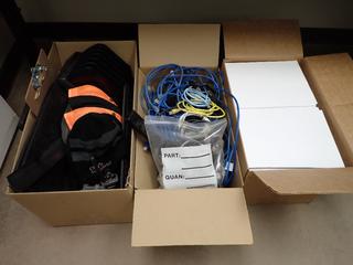 Quantity of Assorted Cords, Kenwood Radio, Box of 8x10 Plain Paper, Etc.