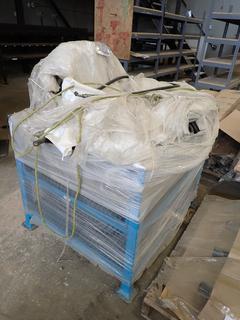 Stacking Metal Storage Bin, 40 In L x 34 In W x 26 In H c/w Assorted Power Cable.