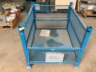 Stacking Metal Storage Bin, 40 In L x 34 In W x 26 In H.