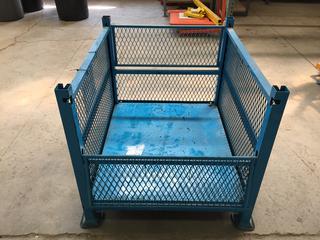 Stacking Metal Storage Bin, 40 In L x 34 In W x 26 In H.