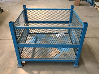 Stacking Metal Storage Bin, 40 In L x 34 In W x 26 In H. 