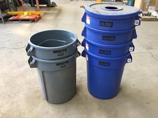 (6) 32 Gallon Garbage Bins.