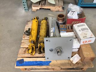 Pallet of (3) Cylinders, Assorted Tags, Relays, Etc.