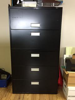 5-Drawer Lateral File Cabinet, 36in x 18in x 65-1/2in.  *Note - Buyer Responsible for Dismantling and Removal* 