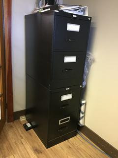 (2) 2-Drawer Metal File Cabinets.  *Note - Buyer Responsible for Dismantling and Removal* 