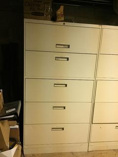 5-Drawer Lateral File Cabinet, 36in x 18in x 65-1/2in.  *Note - Buyer Responsible for Dismantling and Removal* 