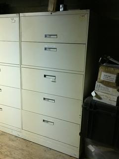 5-Drawer Lateral File Cabinet, 36in x 18in x 65-1/2in.  *Note - Buyer Responsible for Dismantling and Removal* 