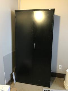 2-Door Metal Storage Cabinet, 3ft x 18in x 6ft. *Note - Buyer Responsible for Dismantling and Removal*