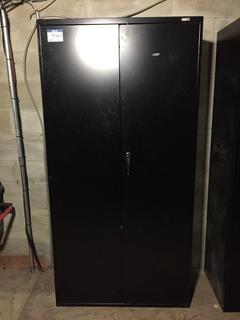 2-Door Metal Storage Cabinet, 3ft x 18in x 6ft.  *Note - Buyer Responsible for Dismantling and Removal*