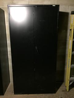 2-Door Metal Storage Cabinet, 3ft x 18in x 6ft. *Note - Buyer Responsible for Dismantling and Removal*