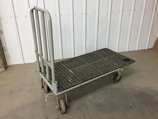 Metal and Rubber Platform Cart, 4ft x 2ft.  (WH)