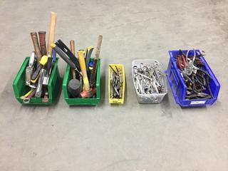 Quantity of Assorted Wrenches, Pliers, Drill Bits, Hammers, Chalk Lines, Staplers, Etc. (2-B-3)