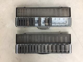 1/2in Drive Deep Impact SAE Socket Set (Complete) and Metric Set (Incomplete). (1-A-2)