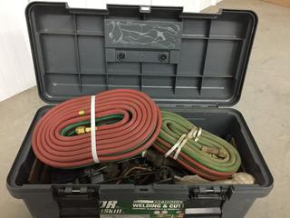 Plastic Tool Box with Assorted Welding Accessories. (1-B-2)