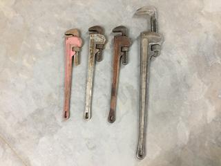 (3) 24in and (1) 36in Pipe Wrenches. (9-E-3)