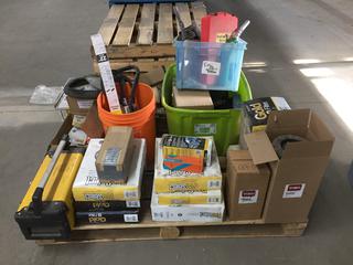 Pallet of Assorted Automotive Filters, Belts, Mirror, Lights, Fuel Hand Pumps, Etc.