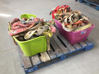 Pallet of Assorted Ratchet Straps, Slings, Tow Straps, Etc.  (WH)