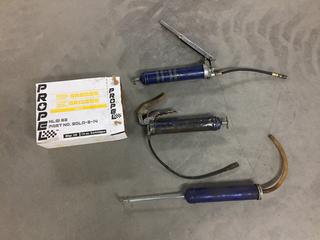 (3) Grease Guns and Box of All Purpose Grease.  (WH)