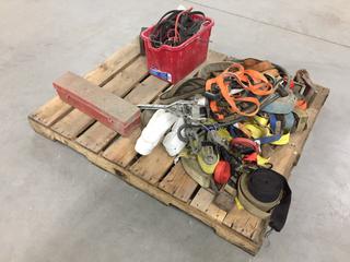 Quantity of Assorted Ratchet Straps, Tow Straps, Tarp Straps, Hand Winch, Etc. (9-H-3)