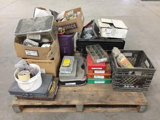 Pallet of Assorted Hardware, c/w Screws, Nails, Shims, Cotter Pins, Shrink Tube, Etc.  (WH)