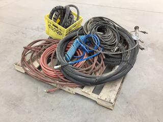 Pallet of Assorted Air Hoses, Fuel Transfer Hose and Hydraulic Hose. (9-K-3)