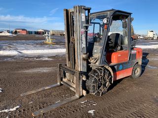 Tailift FG35 5000Lbs Capacity Forklift c/w Nissan 4cyl. LPG, 3 Stage Mast, Side Shift, 42in Forks, 28 x 9-15 Front And 6.50 x 10 Rear Tires, Showing 3017 Hrs.,  S/N TA12938