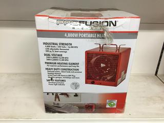 Pro Fusion 4800W 240V 16,400 BTU Portable Heater with Adjustable Thermostat, 500 Sq Ft. (5-C-3)