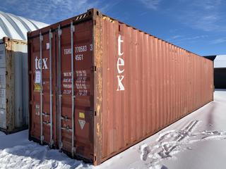 40ft HC Storage Container # TGHU 7705833 *Note - Buyer Responsible for Removal*