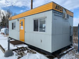 2005 Atco 10 x 24 Skid Mount Office c/w 120/240 VAC, 40A, Single Phase Power, Electric Heaters, A/C, Fridge, Lockers, Table and Chairs, S/N 124050615 *Note - Buyer Responsible for Removal*