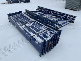 (4) 8ft x 42in Pallet Rack Uprights and (20) 8ft Cross Beams