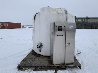 Unused DEF Tank And Dispenser c/w 5000L Insulated Tank, Electronic Meter, Pump, Retracting Hose Reel, Tank And Cabinet Heaters, Single Phase, Built For Diesel Exhaust Fluid At A Commercial Cardlock But Would Be Suitable For Other Chemicals / Fluids