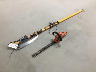 Fiskars Pole Saw/Pruner and Black & Decker 120V Hedge Trimmer. (9-G-2)