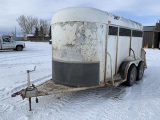 1980 T/A Livestock Trailer c/w 2in Ball Hitch, Aluminum Rims, Spare Tire, 235/75R15 Tires S/N 418