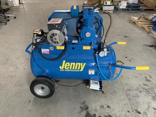 Jenny K2A-30P Portable Air Compressor, 2HP, 125 psi, 30 Gal., 115V, Single Phase.