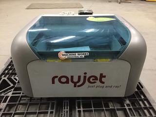 Rayjet 50 Laser Engraver, 110-120 VAC, 800W, 50/60Hz, 30W C02 Laser, S/N 23-2648.