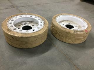 (2) Carlisle 12x4 Lift Wheel Tire Assembly. (9-F-2)