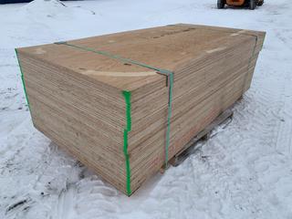 Unused 5/8in 4ft x 8ft Plywood Sheets, CBL155 CSP UTILITY (50 Pcs/Pkg) Stored Indoor.